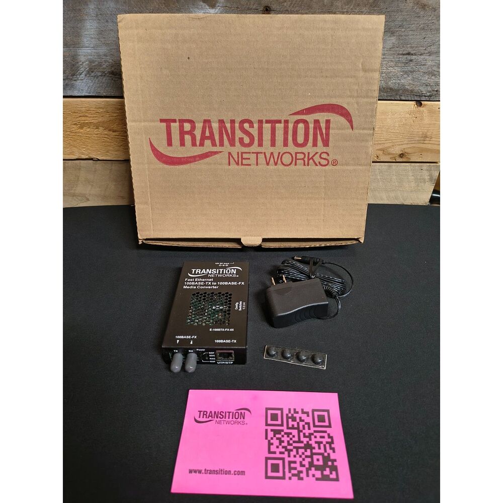 Transition Networks E-100BTX-FX-05 Ethernet 100BASE-TX to -FX Media Converter
